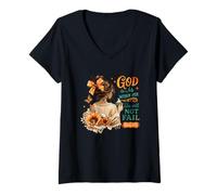 Womens God is Within Her She Will Not Fail Psalm 46:5 V-Neck T-Shirt
