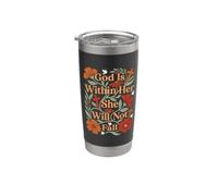Womens God is Within Her She Will Not Fall Boho Floral Stainless Steel Insulated Tumbler