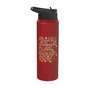 Womens God is Within Her She Will Not Fall Boho Floral Stainless Steel Insulated Water Bottle