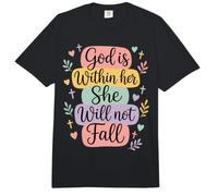 Womens God is Within Her She Will Not Fall Cute Pastel Comfort Colors Adult Heavyweight T-Shirt