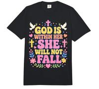 Womens God is Within Her She Will Not Fall Groovy Doves Comfort Colors Adult Heavyweight T-Shirt