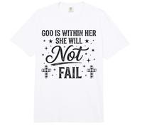 Womens God is Within Her She Will Not Fall Rustic Cross Comfort Colors Adult Heavyweight T-Shirt