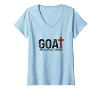 Womens God over all things. Jesus first greatest of all V-Neck T-Shirt