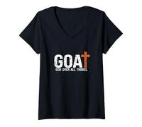 Womens God over all things. Jesus first greatest of all V-Neck T-Shirt