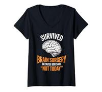Womens God Said Not Today Brain Tumor Cancer Survived Brain Surgery V-Neck T-Shirt