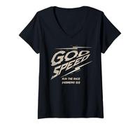Womens God Speed Run The Race Running Tee V-Neck T-Shirt
