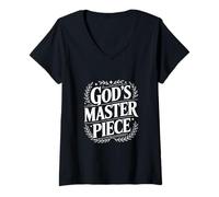 Women's God's Masterpiece Inspired Christian Faith V-Neck T-Shirt