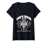Womens Gods Word - Christian Bible Verse Faith V-Neck T-Shirt