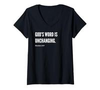 Womens God's Word Is Unchanging Bible Verse Statement Quote V-Neck T-Shirt