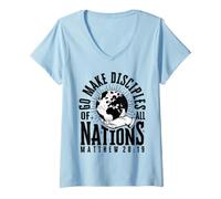 Women's Goes and Makes All Nations Disciples V-Neck T-Shirt