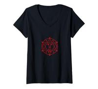 Womens Goetia Hexagram Seal of Solomon - Occult magick ceremonial V-Neck T-Shirt