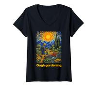 Women's Gogh Gardening Van Gogh Style Art Gardener V-Neck T-Shirt