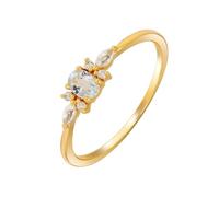 Women's Gold 14K Wedding Bands 4-Prong Oval Light Blue Topaz, Size V 1/2