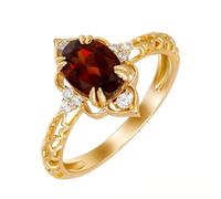 Women's Gold 18 Carat Anniversary Wedding Rings 1.2ct Granat, Size P 1/2