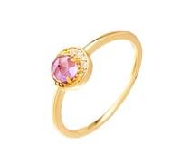 Women's Gold 750 Thin Wedding Anniversary Rings Amethyst, Size K 1/2