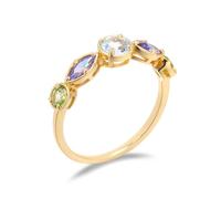 Women's Gold 9 Carat Classic Style Promise Wedding Rings Topaz, Size U 1/2