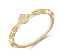 Women's Gold 9 Carat Solitaire Simple Promise Rings Moonstone, Size R 1/2