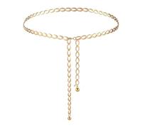 Women's Gold Chain Belt Western Metal Waist Belts for Concert Outfit Fashion Adjustable Rope with Ring Buckle for Girls Chain Belt Gold Cowgirl Accessories Ladies Belts for Dresses Jeans