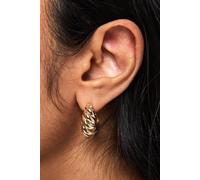 Womens Gold Mini Croissant Hoops Gold One Size