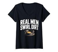 Womens Gold Panning Real Men Swirl Dirt Gold Panner V-Neck T-Shirt