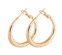 Women's Gold Plated Hoop Earrings, Cute Earring Set Round 30mm Suitable for Wedding Anniversary Holiday