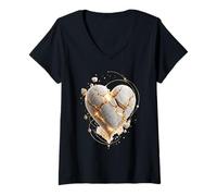 Women's Golden Mended Heart Resilience, Strength, Love, Self Worth V-Neck T-Shirt