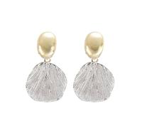 Women's Golden Siver Ear Clip On Earrings Dangle Earrings, Zinc, No Gemstone