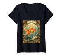 Women's Goldfish Serenity Nowruz Celebration V-Neck T-Shirt