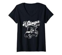 Womens Golf Cart It's a Villages Thing Golf Car Distressed Design V-Neck T-Shirt