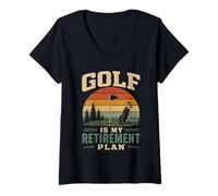 Women's Golf is My Retirement Plan Vintage Golfer V-Neck T-Shirt