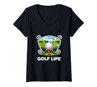 Women's Golf Life Funny Golfer Golfing Lifestyle V-Neck T-Shirt