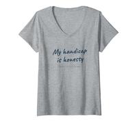 Women's Golf My Handicap is Honesty Bogey Putting Funny Golfer V-Neck T-Shirt