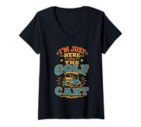 Women's Golf Player Golf Cart Course Golfer V-Neck T-Shirt
