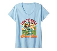 Womens Golf Player Golfer Golf Club The 19th Hole Social Club V-Neck T-Shirt