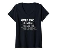 Womens Golf Pro Golfer The Man Myth Legend Gift V-Neck T-Shirt