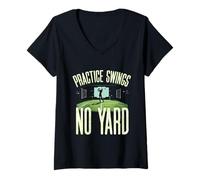 Women's Golf Simulator Practice Swings No Yard V-Neck T-Shirt