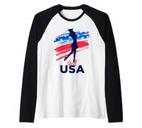 Womens Golf Support The Team Shirt USA Golf Lover USA Raglan Baseball Tee