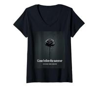 Women's Gone Before The Summer Black Rose Cover Art V-Neck T-Shirt