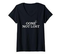 Womens Gone Not Lost Butterfly Memorial Remembrance Outfit for Love V-Neck T-Shirt