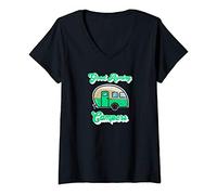 Womens Good Awning Campers - Funny Camping Caravan Pun V-Neck T-Shirt