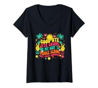 Women's Good Bye 5th Grade On My Way to Middle School Groovy Summer V-Neck T-Shirt