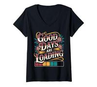 Women's Good Days are Loading Optimism Progress - V-Neck T-Shirt