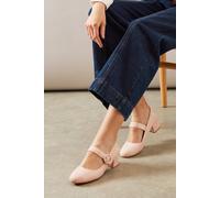 Womens Good For The Sole: Erin Faux Patent Leather Mary Jane Low Block Heel Court Shoes Light Pink 7