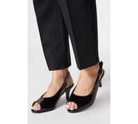 Womens Good For The Sole: Wide Fit Evelyn Peep Toe Sling Back Heeled Sandals True Black 3