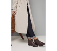 Womens Good For The Sole: Wide Fit Mia Mixed Material Low Heel Ankle Boots Brown 3