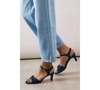 Womens Good For The Sole: Wide Fit Trisha Two Part Heeled Sandals Navy 7