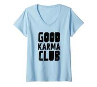 Womens Good Karma Club (Justice Statement) V-Neck T-Shirt