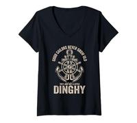 Womens Good Sailors Never Grow Old Captain Sail Sailor V-Neck T-Shirt