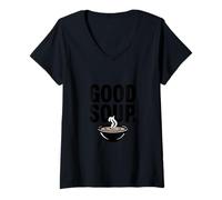 Womens Good Soup Meme Funny Cozy Soup Lover Quote V-Neck T-Shirt