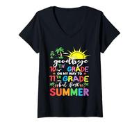 Womens GoodBye 10th Grade On My Way To 11th Grade But First Summer V-Neck T-Shirt